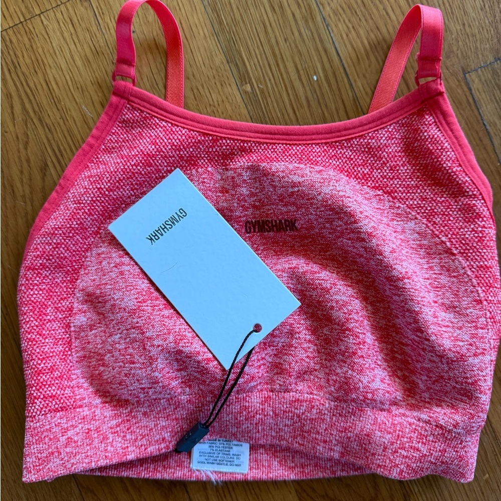 Gymshark Pink Space-Dye Seamless Crop Sports Bra